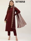 Fiorra SET0058 Printed Crepe Kurti With Bottom Dupatta Wholesale Clothing Suppliers In India
